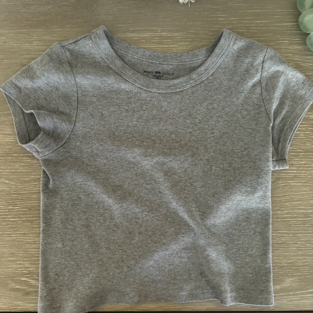 Brandy Melville Gray Short Sleeve Tee